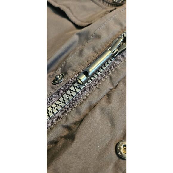 Royal Falcon Winter Parker Jacket Mens M Brown Insulated Pockets Whistle Zip - Picture 14 of 16